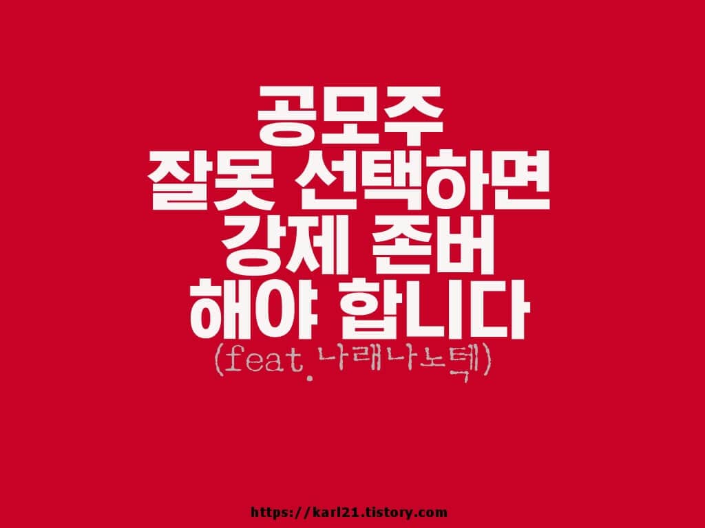 공모주 잘못 선택하면 강제 존버해야 합니다(feat.나래나노텍)
