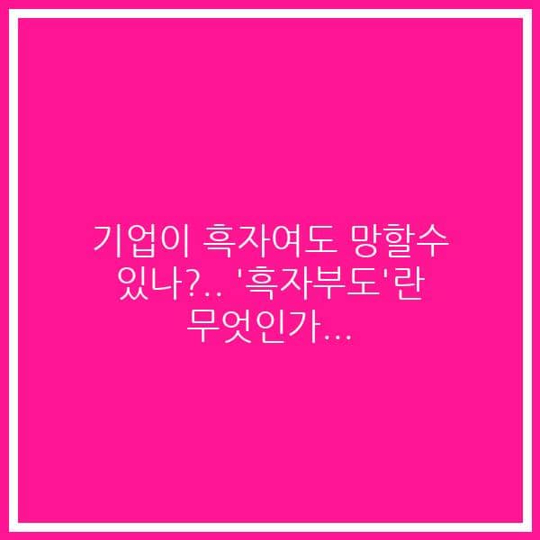 기업이 흑자여도 망할수 있나?.. ‘흑자부도’란 무엇인가…