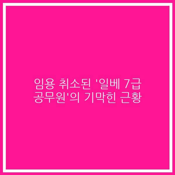 임용 취소된 ‘일베 7급 공무원’의 기막힌 근황