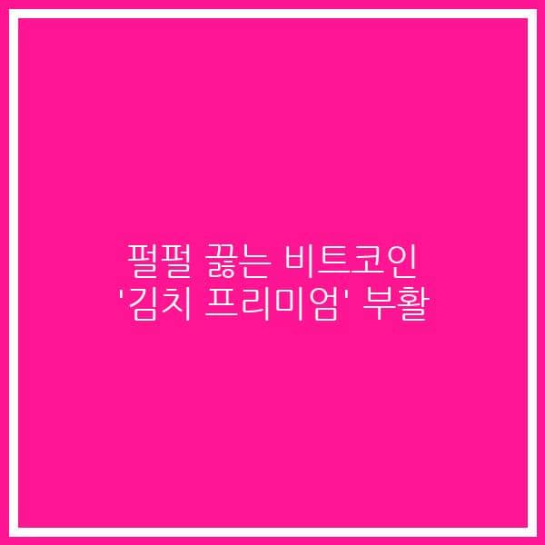 펄펄 끓는 비트코인 ‘김치 프리미엄’ 부활