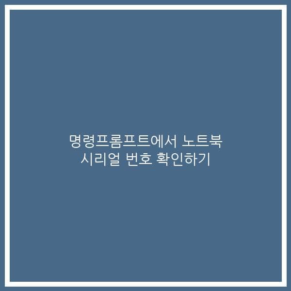 명령프롬프트에서 노트북 시리얼 번호 확인하기