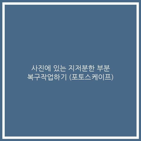 사진에 있는 지저분한 부분 복구작업하기 (포토스케이프)