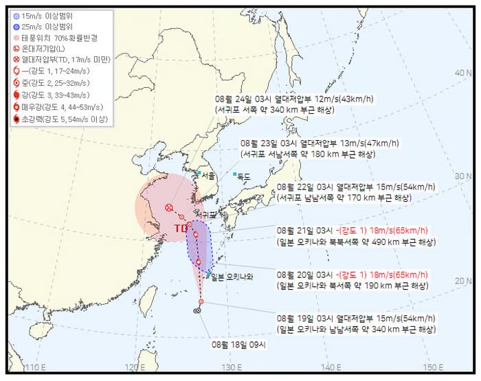 12호 태풍 링링 경로예상 및 현재 위치 총정리